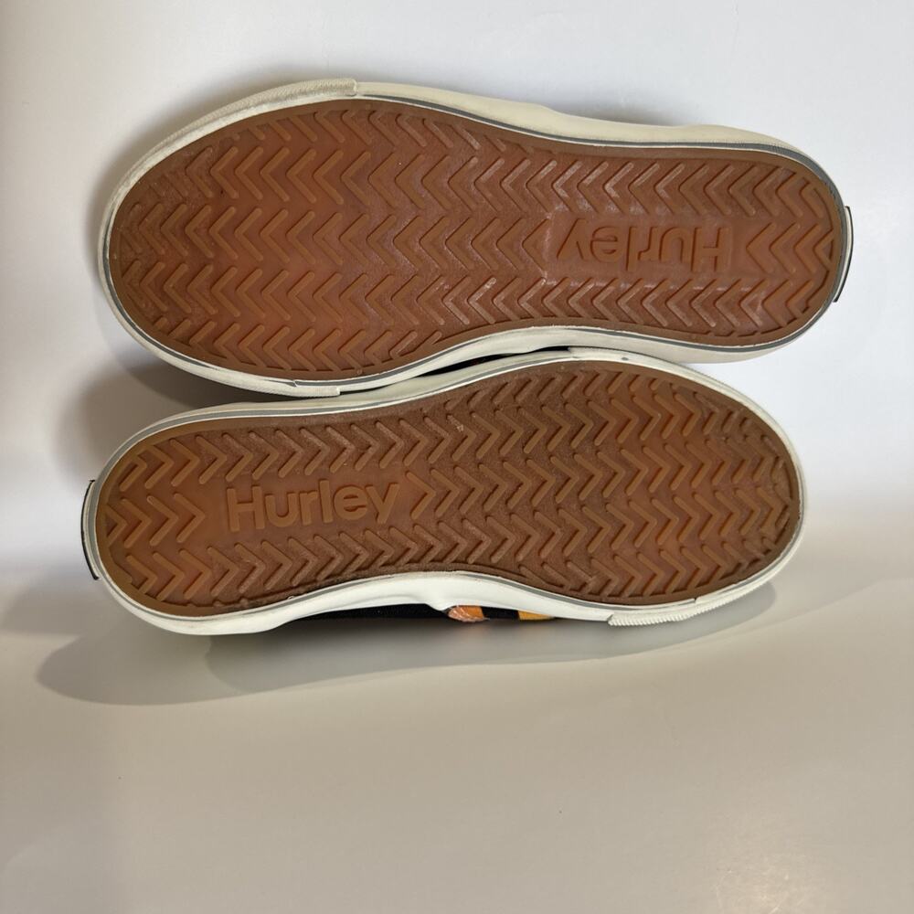 Hurley Shaka-T Checkered Sneakers Big Kid Boy 2 Black Green Lace Up Canvas Shoes - Picture 5 of 9